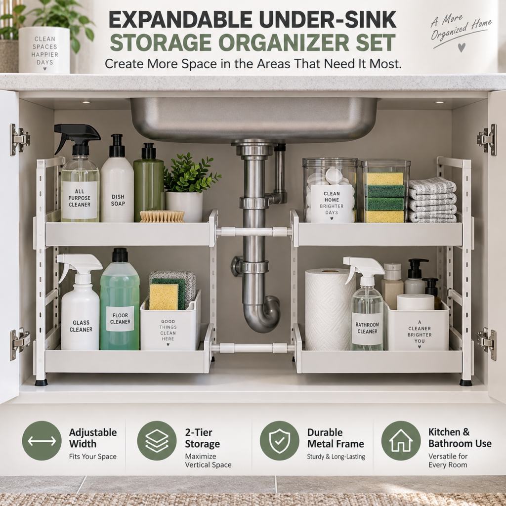 Expandable Under-Sink Storage Organizer Set e507dde9 c2d1 452b b39c c162383e5ab2